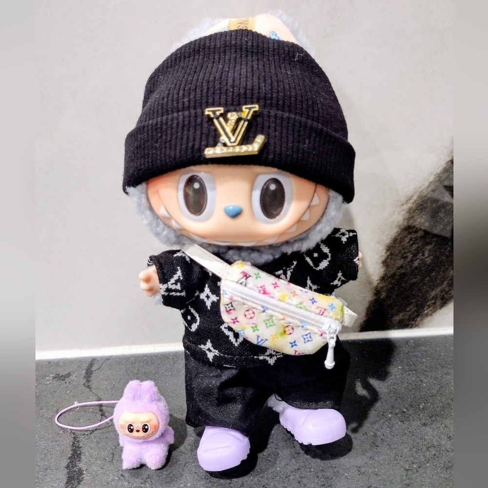 Black Labubu Outfit With Bag And Shoes (No Doll)